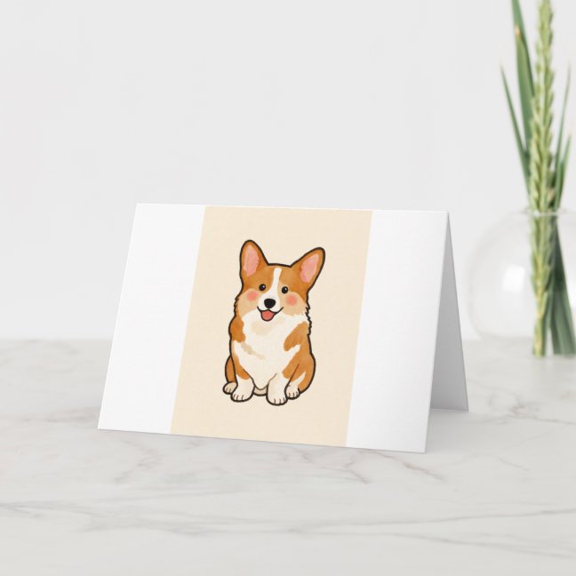 Corgi Picnic Meadow Friends Greeting Card