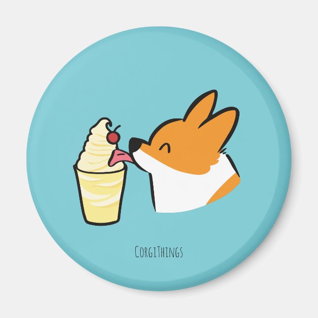 Corgi Pineapple Dole Whip Magnet (Front)