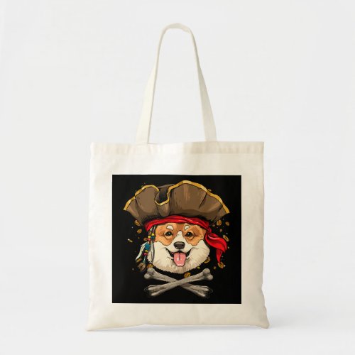 Corgi Pirate Dog Halloween Jolly Roger 203 Tote Bag