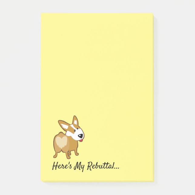 Corgi Post-It® Notes, 4" x 6" Post-it Notes (Front)