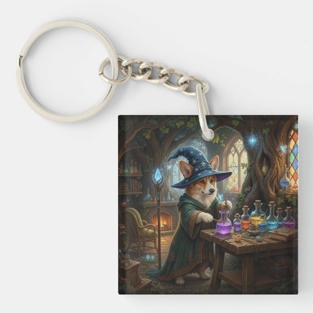 Corgi Potions Master Keychain (Front)