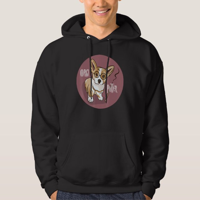 Corgi Potter Magic Wizard Corgi Cute Corgi Hoodie (Front)