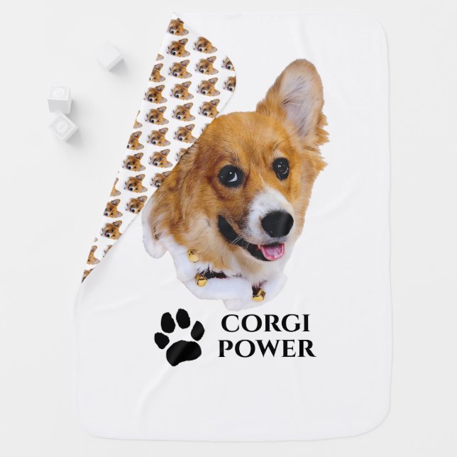 Corgi Power Baby Blanket (In Situ)