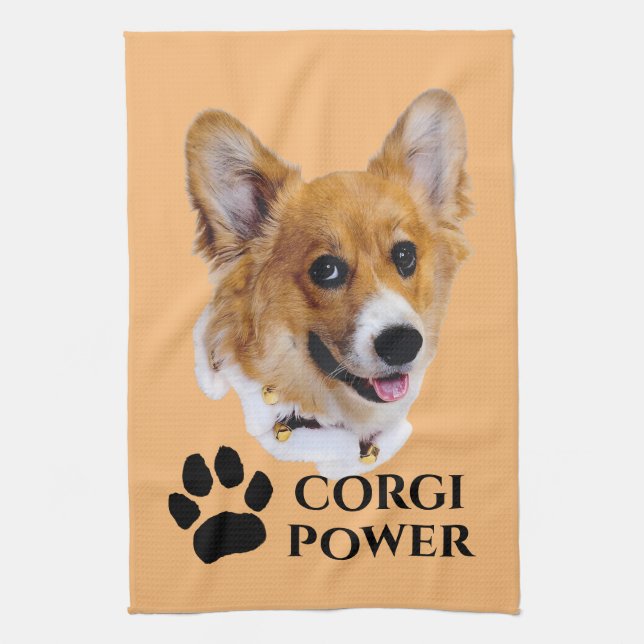 Corgi Power Kitchen Towel (Vertical)