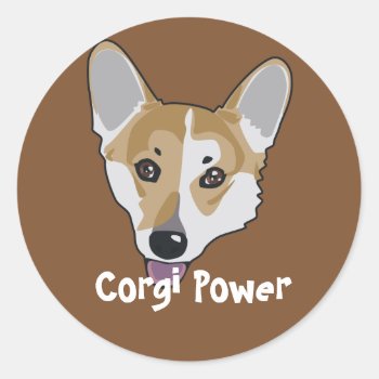 Corgi Power Sticker by Customizables at Zazzle