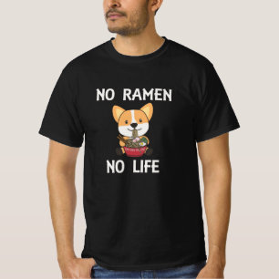Corgi Powered By Ramen Cute Kawaii Noodle T-Shirt