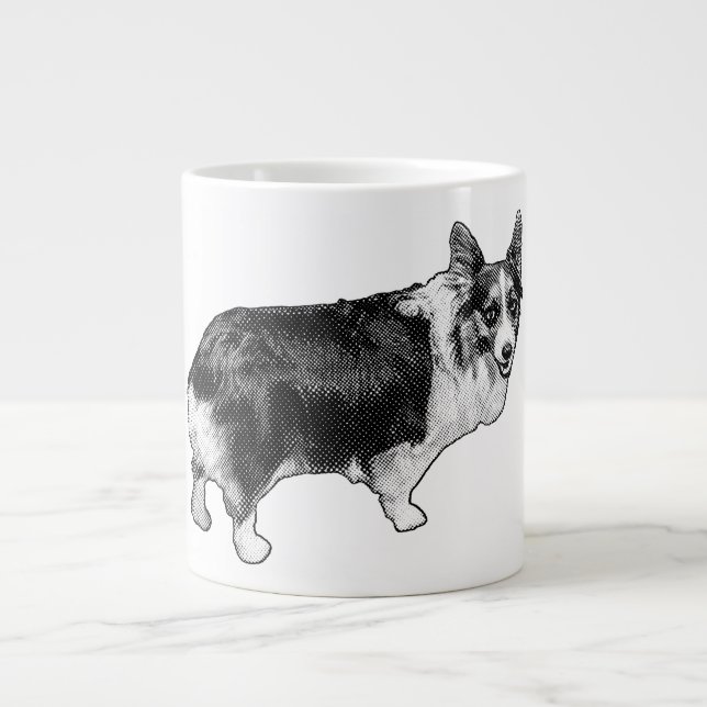 Corgi Prism Holiday Wink Giant Coffee Mug (Front)