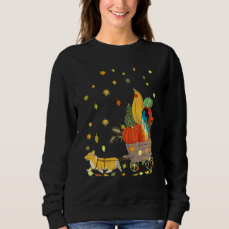 Corgi Pumpkin Tie Dye Dog Fall Leaves Thanksgivin Sweatshirt