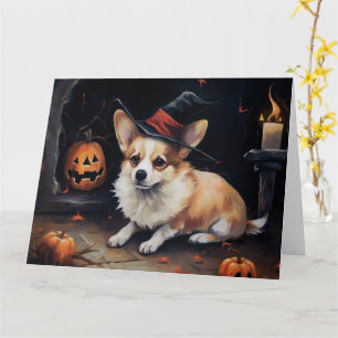 Corgi Pumpkins Halloween Scary Card