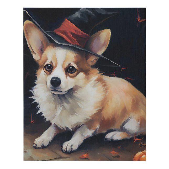Corgi Pumpkins Halloween Scary Faux Canvas Print (Front)