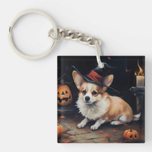 Corgi Pumpkins Halloween Scary Keychain