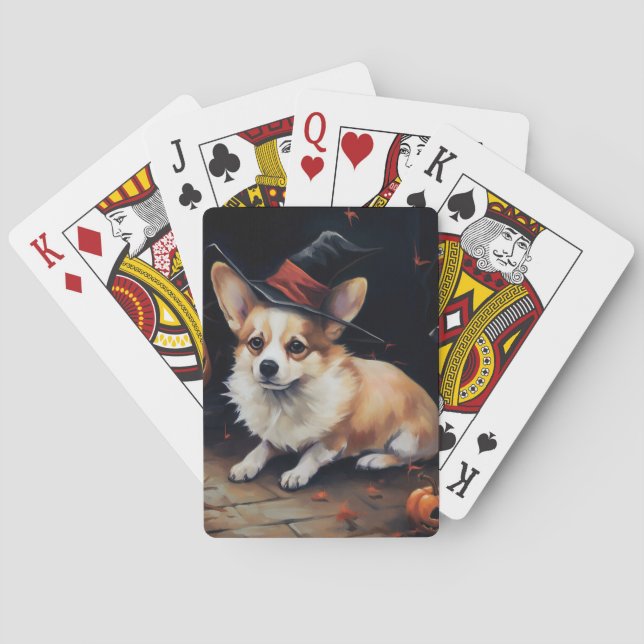 Corgi Pumpkins Halloween Scary Poker Cards (Back)