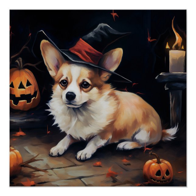 Corgi Pumpkins Halloween Scary Poster (Front)