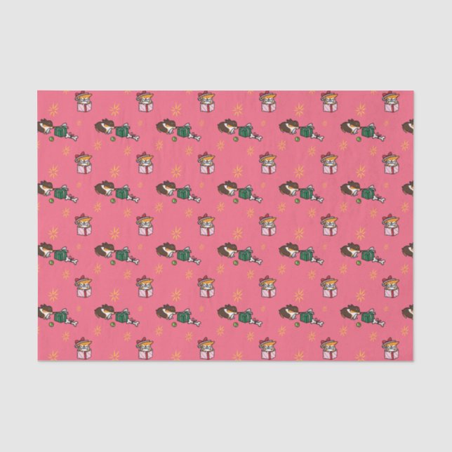 Corgi Puppies Christmas Tissue Paper | Gift Wrap (Front)
