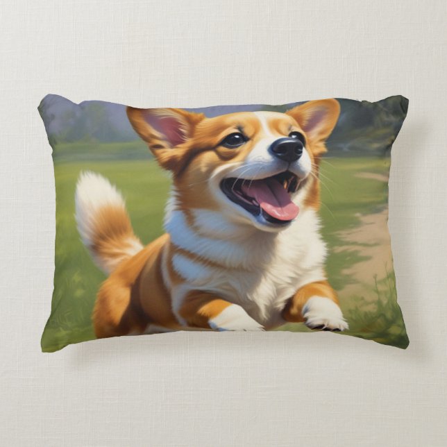 Corgi Puppy Accent Pillow (Front)