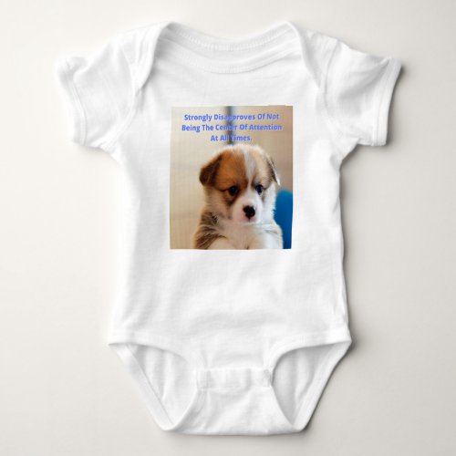 Corgi Puppy _ Attention Baby Bodysuit