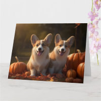 Corgi Puppy Autumn Delight Pumpkin