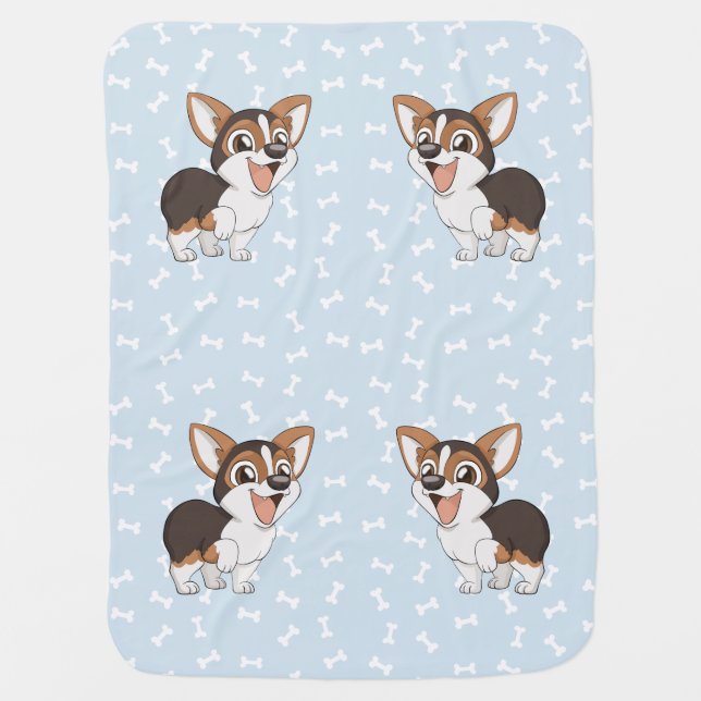 Corgi Puppy Baby Blanket (Front)