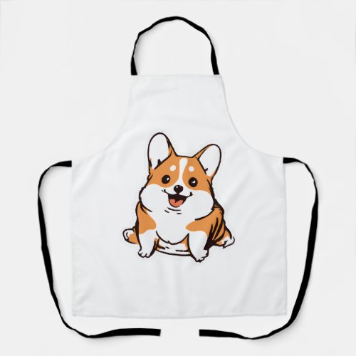 Corgi Puppy Cute Dog Lover Retro Apron