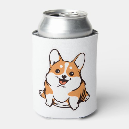 Corgi Puppy Cute Dog Lover Retro Can Cooler