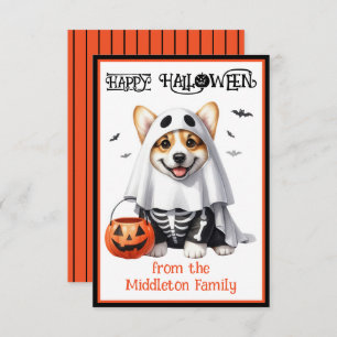 Corgi Puppy Dog Happy Halloween Note Card