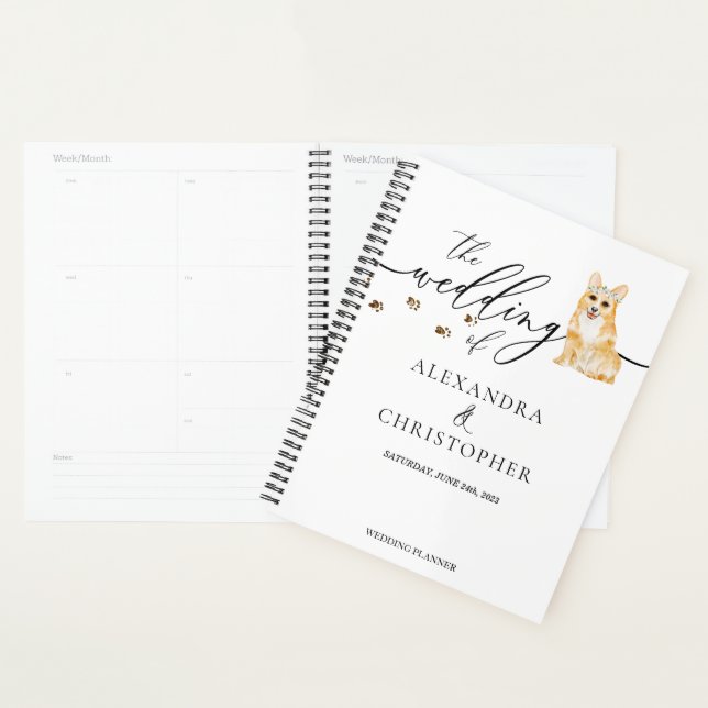 Corgi puppy Dog Love Wedding Planner (Display)