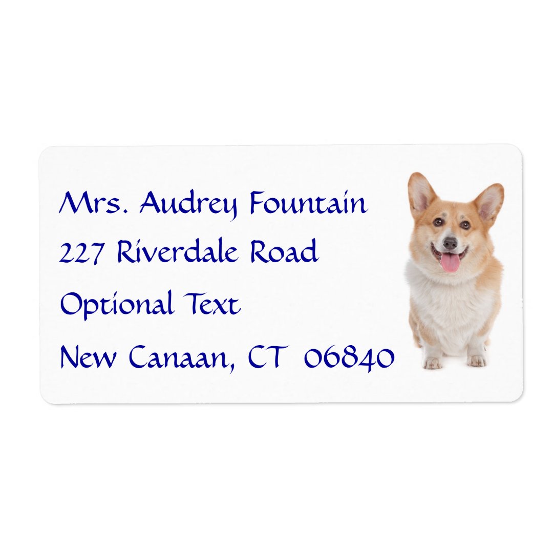 Puppy Dog Name Return Address Mailing Label Zazzle