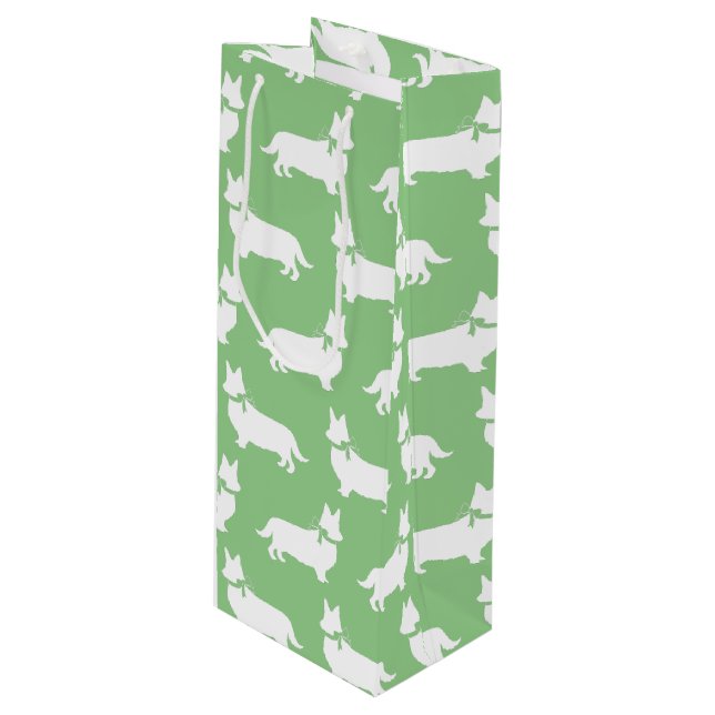 Corgi Puppy Dog Pembroke Welsh Wine Gift Bag (Front Angled)