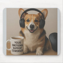 Corgi Puppy Emotional Support Mouse Pad