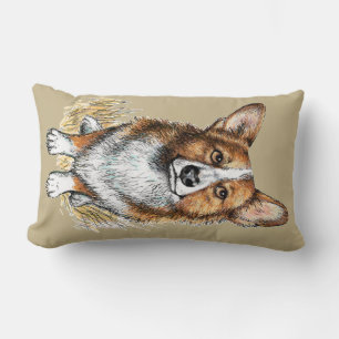 Corgi Puppy Hugs  Lumbar Pillow