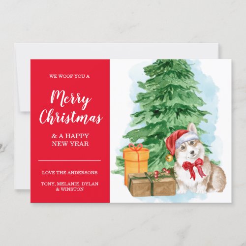Corgi Puppy Inexpensive Christmas Santa Dog Card
