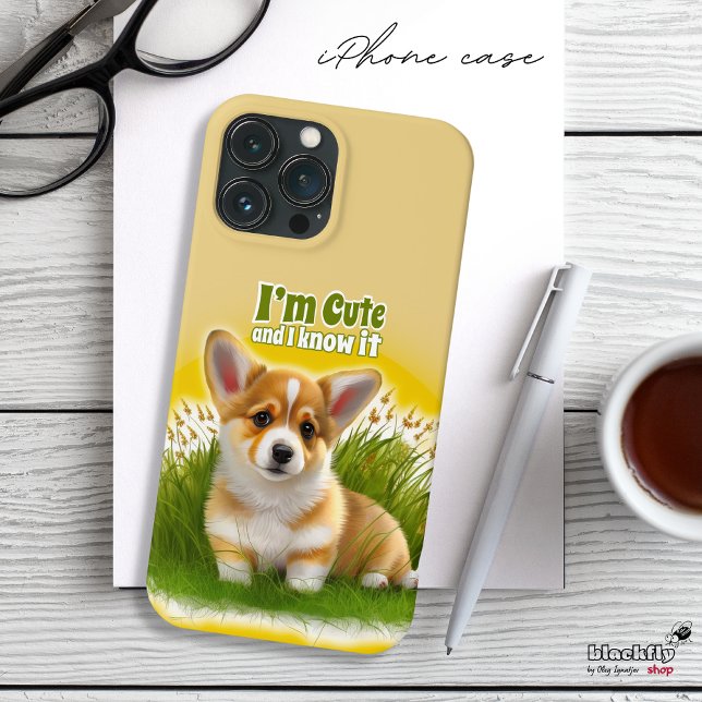 Corgi puppy on the grass | cute pet  Case-Mate iPhone case (Creator Uploaded)