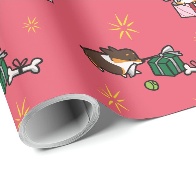 Corgi Puppy Present Wrapping Paper (Roll Corner)