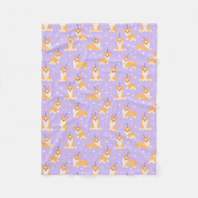 Corgi Pups Fleece Blanket (Front)