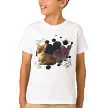 Corgi Pups with black dots background -