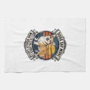 Corgi Quote Shirt Vintage Engraving Dog Lover Tee_ Kitchen Towel