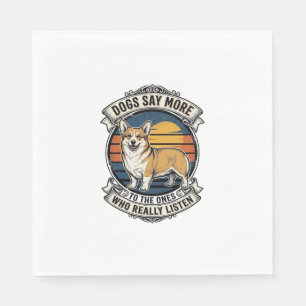 Corgi Quote Shirt Vintage Engraving Dog Lover Tee_ Napkins