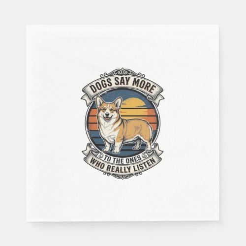 Corgi Quote Shirt Vintage Engraving Dog Lover Tee_ Napkins
