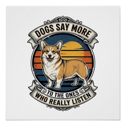 Corgi Quote Shirt Vintage Engraving Dog Lover Tee_ Poster