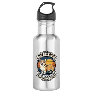 Corgi Quote Shirt Vintage Engraving Dog Lover Tee_ Stainless Steel Water Bottle