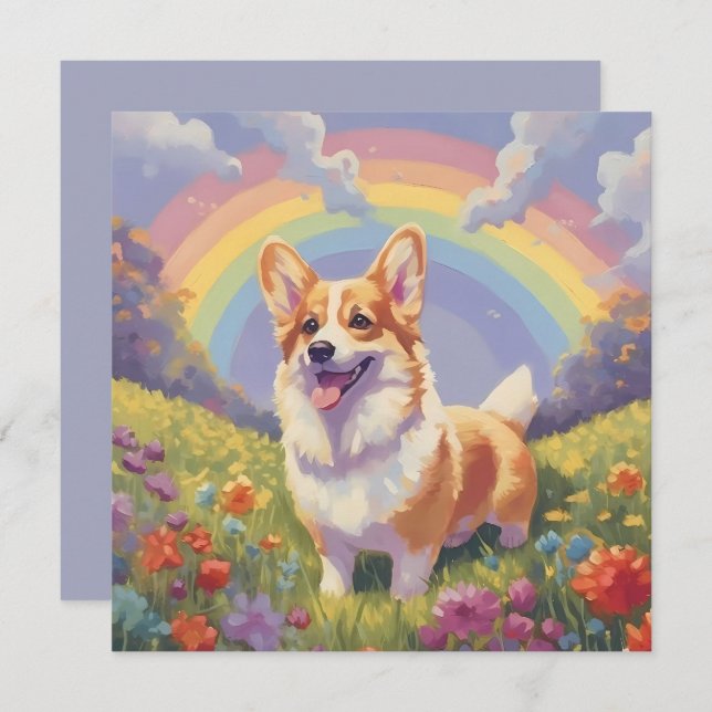 Corgi Rainbow Bridge Custom Name Dog Memorial (Front/Back)