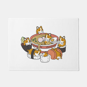 Corgi Ramen Sushi Doormat
