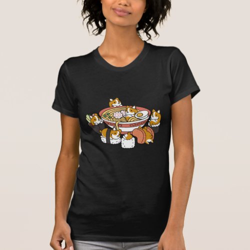 Corgi Ramen Sushi T_Shirt