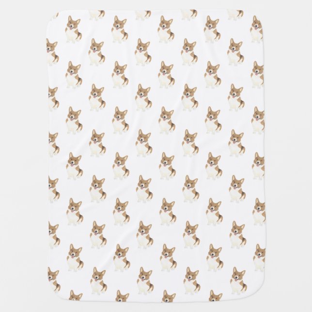 Corgi (Red) Baby Blanket (Front)