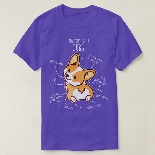 Corgi Red Dog Anatomy T-Shirt (Design Front)