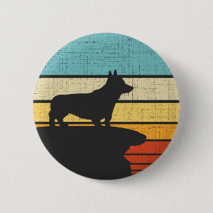 Corgi Retro Vintage 60s 70s Dog Puppy Owner Lover Button