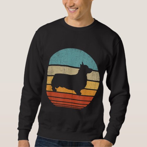 Corgi Retro Vintage 60s 70s Sunset Dog Lovers Men  Sweatshirt
