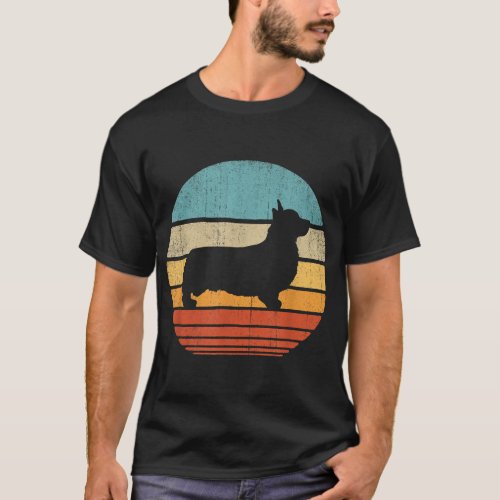 Corgi Retro Vintage 60s 70s Sunset Dog Lovers Men  T_Shirt