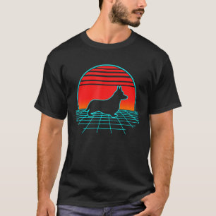 Corgi Retro Vintage 80s Vaporwave Pembroke Welsh T-Shirt