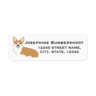 Corgi return address labels - cute corgi design